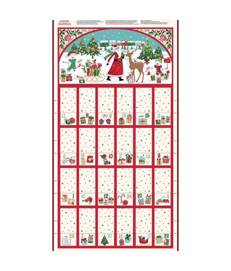 Panel Makower Christmas Wishes Advent Calendar